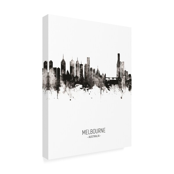 Michael Tompsett 'Melbourne Australia Skyline Portrait II' Canvas Art,14x19